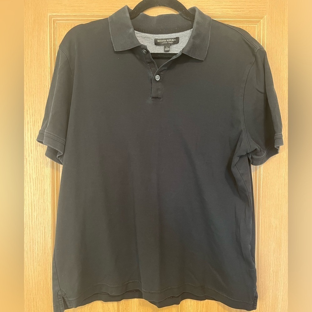 Banana Republic Luxury Touch Black Classic Polo Men’s Large, Preppy Streetwear - Picture 2 of 8